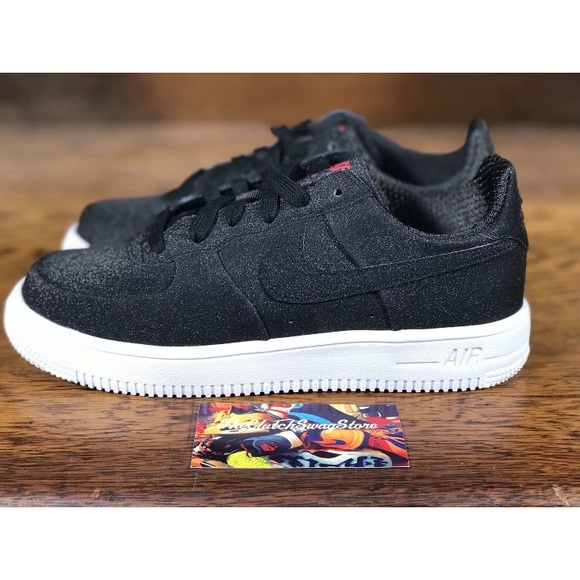 Nike Air Force Womens Glitter Black Shoes Multi Sz - Picture 2 of 6